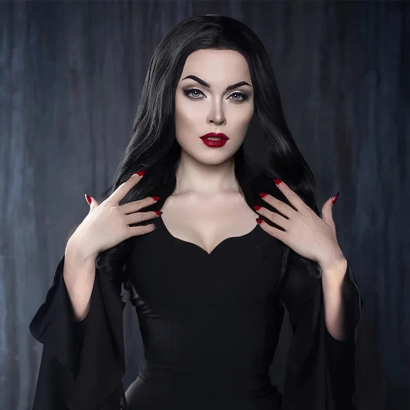 Sexy Dress Halloween Carnival Gothic Witch Evil Costume Party Dress Up Party Women Black Gothic Vampire Horror Outfit for Adult