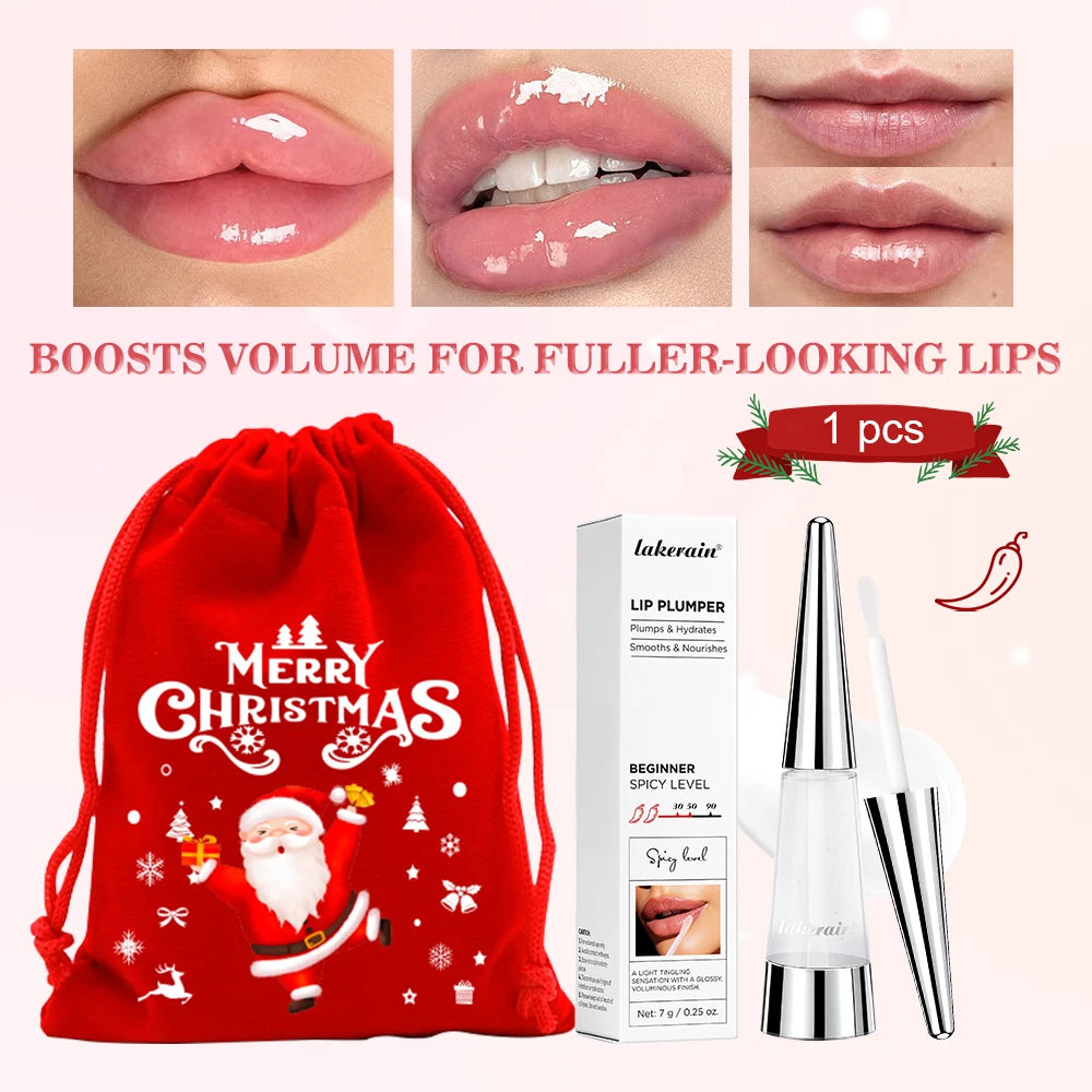 Lakerain Lip Plumper Moisturizing Lip Gloss Transparent Plump Lips Care Lip Stuffer Gift Korean Cosmetics
