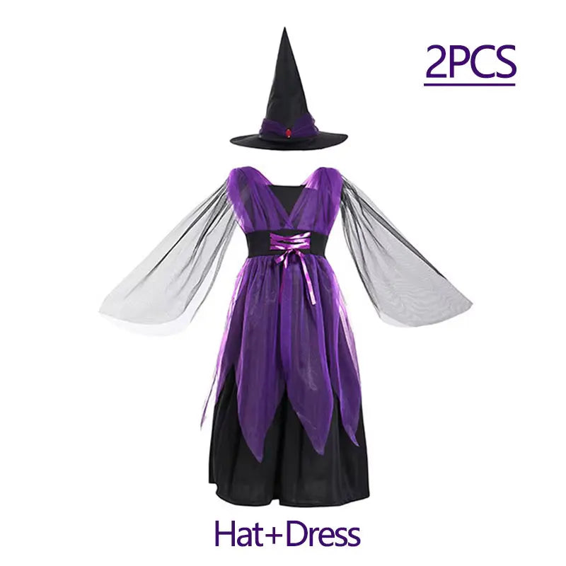 2026 Halloween Costume for Girls Cosplay Dress Scarlet Witch Vampire Bat Devil Ghost Carnival Party Stage Performance Clothes