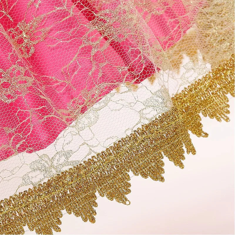 Halloween Costume  Autumn and Winter New Girls Aurora Dress Sleeping Beauty Princess Aurora Skirt Super Fairy Foreign Style Lace
