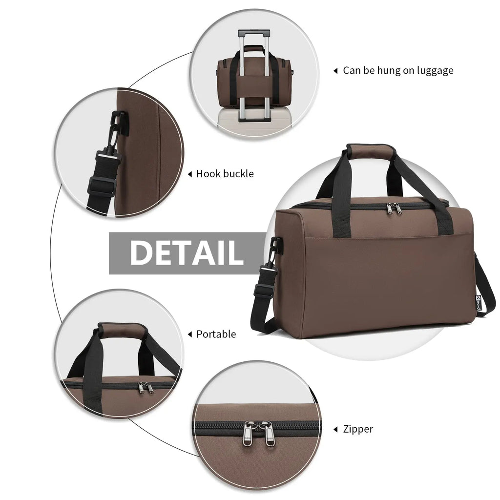 KONO 40x20x2 5 hand luggage bag for Ryanair, travel bag for airplane, men and WOMEN'S Weekender, maximum size with