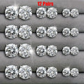 12 Pairs Six Claw Zircon Earrings Set Geometric White Shiny Crystal Wedding Stud Earrings Set for Women Men Jewelry Accessories