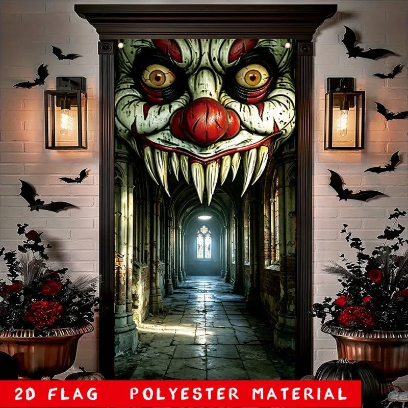 Halloween Decorations Door Banner SpookyZombie Theme Wall Decor Indoor Outdoor Haunted House Themed Party Decoration