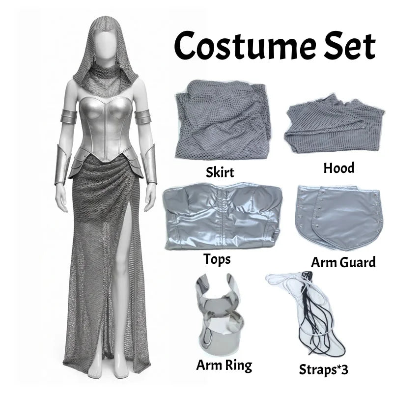 Women Halloween Costume Medieval Knight Princess Dress Renaissance Warrior Cosplay Outfit Set Party Role Play Costume