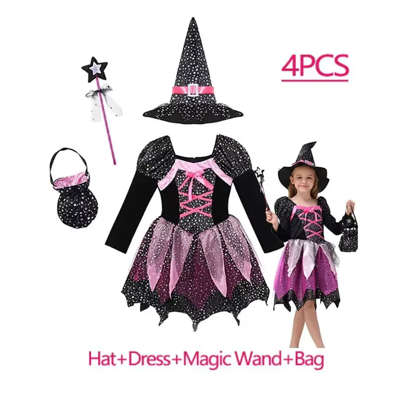 2026 Halloween Costume for Girls Cosplay Dress Scarlet Witch Vampire Bat Devil Ghost Carnival Party Stage Performance Clothes